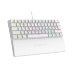 Tastatura gaming RAMPAGE PLOWER K60 White US Layout Wrist Support Blue Switch Gaming Keyboard