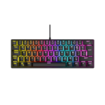 Tastatura gaming RAMPAGE PLOWER K60 Black US Layout Wrist Support Blue Switch Gaming Keyboard - Image 3