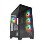 Kućište gaming RAMPAGE HYDRA V1 BLACK Type-C+USB3.0+USB2.0 4*ARGB Fan+Hub E-ATX Exclusive Gaming, 39922