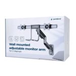 NOSAČ ZA DVA MONITORA GEMBIRD MA-WA2-02, montaža na zid, 17”-32”, up to 8 kg - Image 12