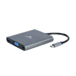 Docking station USB adapter Type-C 6-in-1 multi-port adapter (Hub3.1 + HDMI + VGA + PD + card reader + stereo audio), space grey, A-CM-COMBO6-01