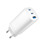 USB punjač 2xType-C + 1xUSB-A fast charger, 65W PD, white GEMBIRD, TA-UC-PDQC65-01-W - Image 2