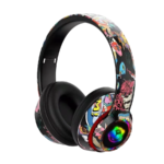 Slušalice bluetooth L750 HiFi RGB stickerbomb design, black