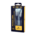 USB USB4 Gen 3x2 kabl 240W, 40 Gbps Type-C to Type-C  Power Delivery (PD) charging & data cable, 1.5 m GEMBIRD CCBP-USB4-CMCM240-1.5M - Image 2