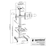 Nosač za TV na stalku aluminum na tockovima TVS-70T-02 - Image 8
