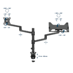 NOSAČ ZA MONITOR I LAPTOP GEMBIRD MA-DA-04, montaža na stol, monitors up to 32" and notebooks up to 17,3" - Image 6