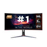 MONITOR AOC 34"" Gaming CU34G2XP 34” Curved VA, 21:9, 3440x1440, 180Hz, 1ms, 430 cd/m2, 4000:1, HDMI, DP, PbP, PiP, Ergonomic, Black-Red, VESA 3y