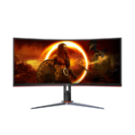 MONITOR AOC 34"" Gaming CU34G2XP 34” Curved VA, 21:9, 3440x1440, 180Hz, 1ms, 430 cd/m2, 4000:1, HDMI, DP, PbP, PiP, Ergonomic, Black-Red, VESA 3y - Image 2