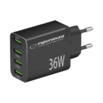 USB punjač 4xUSB-A, ESPERANZA  QUICK POWER CHARGER 36W 4x USB-A QC 3.0 18W, EZC107K