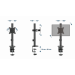 NOSAČ ZA MONITOR GEMBIRD MA-D1-02, montaža na stol, (rotate, tilt, swivel), 17”-32”, up to 9 kg - Image 9