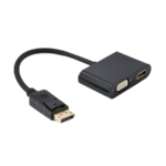 GEMBIRD Display port male to HDMI female + VGA female adapter black A-DPM-HDMIFVGAF-01