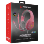 Slušalice sa mikrofonom gaming RAMPAGE M7 MONCHER pink, RGB LED, USB 7.1 - Image 8