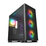 Kućište gaming RAMPAGE VANGUARD V2 Black Mesh Easy Tempered Glass Vertical VGA Holder 4*RGB Fan Hub E-ATX Big-T, 39846