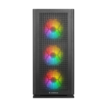 Kućište gaming RAMPAGE VANGUARD V2 Black Mesh Easy Tempered Glass Vertical VGA Holder 4*RGB Fan Hub E-ATX Big-T, 39846 - Image 2