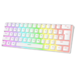 Tastatura gaming RAMPAGE RADIANT K11 white, red switch, Type-C, RGB,  US Layout, pudding keycaps, 38969 - Image 3