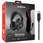 Slušalice sa mikrofonom gaming RAMPAGE RMX-G7 SNIPER Black RGB Illuminated,with Flexible Microphone Gaming, Headset - Image 7