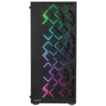Kućište gaming RAMPAGE AZZA V1 Tempered Glass Black 3*12CM Black 1* 12CM ARGB Fan ATX Mid-T Gaming Player Case - Image 2