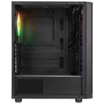 Kućište gaming RAMPAGE AZZA V1 Tempered Glass Black 3*12CM Black 1* 12CM ARGB Fan ATX Mid-T Gaming Player Case - Image 4