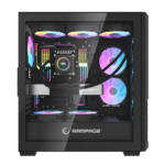Kućište gaming RAMPAGE SHELOB Mesh, Tempered Glass, 4*ARGB Infinity Fan, Hub, E-ATX, Mid-T, 39991 - Image 4