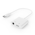 Audio adapter GEMBIRD A-CM-3.5FP-01, USB type-C plug to stereo 3.5 mm + Type-C power, white