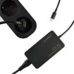 AC ADAPTER univerzalni za notebok GEMBIRD 65W PowerDelivery GaN USB, Type-C fast charger, black, NPA-AC-PDQC65-01 - Image 2