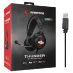 Slušalice sa mikrofonom gaming RAMPAGE RM-K29 THUNDER Black 2F 1M Audio Splitter - Image 9