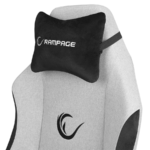Stolica gaming RAMPAGE KL-R72 WOOF High Level Antiperspirant Fabric Grey/Black - Image 2