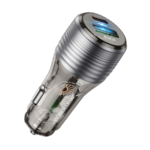 Auto Punjač sa kablom 1m Type-C to Type-C BOROFONE BZ30 Absolute PD30W+QC3.0 car charger set USB + Type-C, transparent black