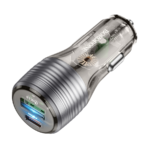 Auto Punjač sa kablom 1m Type-C to Type-C BOROFONE BZ30 Absolute PD30W+QC3.0 car charger set USB + Type-C, transparent black - Image 2