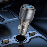 Auto Punjač sa kablom 1m Type-C to Type-C BOROFONE BZ30 Absolute PD30W+QC3.0 car charger set USB + Type-C, transparent black - Image 7