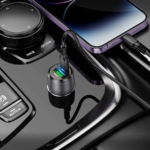 Auto Punjač sa kablom 1m Type-C to Type-C BOROFONE BZ30 Absolute PD30W+QC3.0 car charger set USB + Type-C, transparent black - Image 8