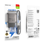 USB punjač sa kablom 1m USB to Type-C BOROFONE BAS51A Absolute dual-port charger set Type-C black - Image 9