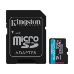 Micro SDXC card Kingston 256GB Canvas GoPlus Gen.4 200MB/s A2 U3 V30 Card + Adapter SDCG4/256GB