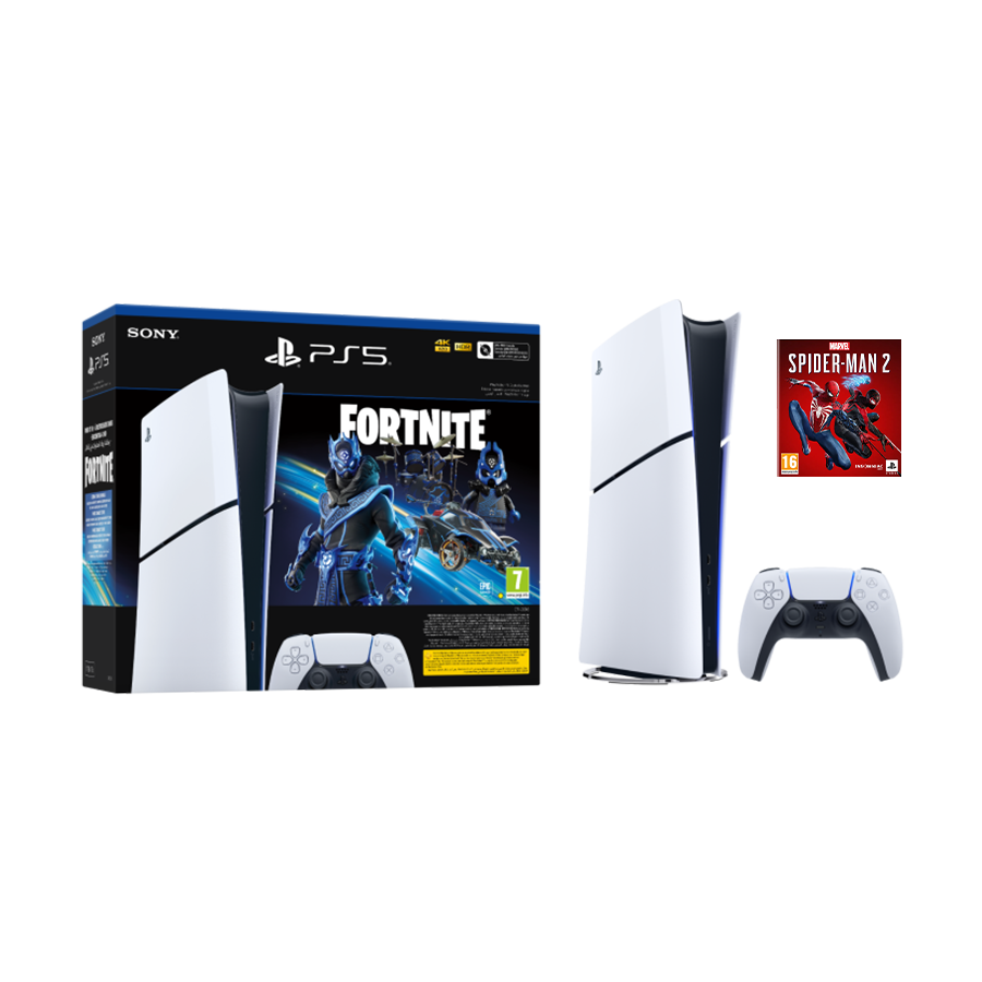 0136559_playstation-5-slim-digital-edition-d-chassisfortnite-vchmarvels-spider-man-2-st-e-vch-1000045170msm2 PlayStation 5 Slim Digital Edition D chassis+Fortnite VCH+Marvel"s Spider-Man 2 St. E. VCH 1000045170MSM2 - Image 1