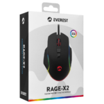 Miš gaming Everest Everest RAGE-X2 Usb Black 800/1600/3200/4800/6400 DPI,, 7D, Sunplus 199  Gaming Mouse, 35122 - Image 7