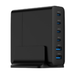 Power station USB brzi/quick punjač GEMBIRD, 6-port 75W GaN USB fast charger, black, Type-C, USB, TA-UC-2A4C-PD75-01-BK