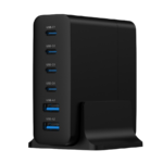 Power station USB brzi/quick punjač GEMBIRD, 6-port 75W GaN USB fast charger, black, Type-C, USB, TA-UC-2A4C-PD75-01-BK - Image 3