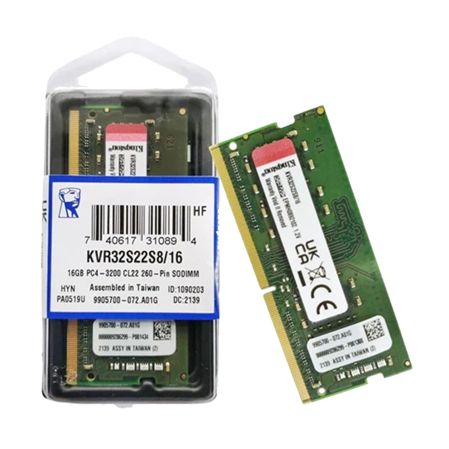 0137091_kingston-sodimm-16gb-ddr4-3200-kvr32s22s816 Kingston SODIMM 16GB DDR4 3200 KVR32S22S8/16 - Image 1