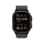 Apple Watch Ultra 2 49mm Black Titanium Case with Dark Green Alpine Loop MX4R3QA/A - Image 2
