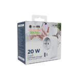 USB punjač Type-C + USB-A + shuko, 3A, white GEMBIRD, TA-ACPDQC20-01-W - Image 4