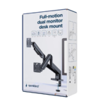 NOSAČ ZA DVA MONITORA GEMBIRD MA-DA2-06, montaža na sto, 17" up to 32", up to 10 kg, black - Image 5