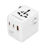 Univerzalni strujni adapter za sve zemlje + USB + Type-C punjač GEMBIRD, 20 W, white, TPA-1A2C20-01-W