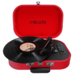 Gramofon Mikado Nostalgia MN-101 Pickup Red Usb + RCA + Bluetooth Supported Music Box, 22357 - Image 2