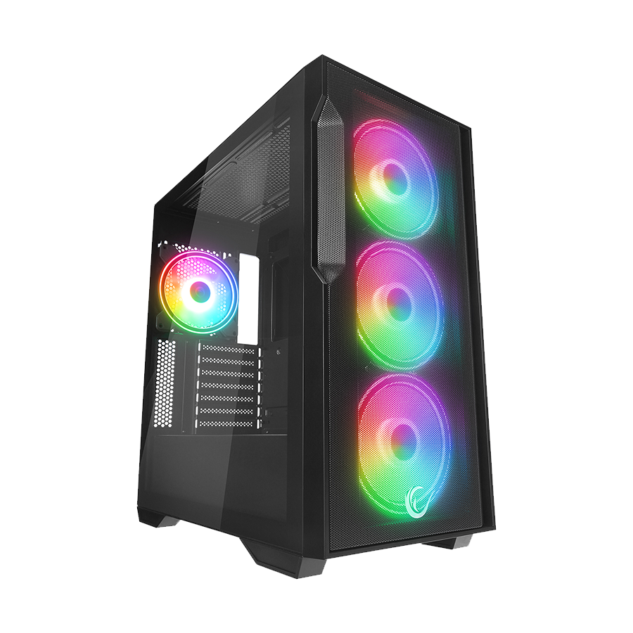 0139210_kuciste-gaming-rampage-craft-cruiser-v1-mesh-tempered-glass-black-414cm-rgb-fan-hub-controller-type- Kućište gaming RAMPAGE CRAFT CRUISER V1 Mesh Tempered Glass Black 4*14cm RGB Fan Hub Controller TYPE-C E-ATX Big-T, 40412 - Image 1