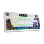 Tastatura gaming RAMPAGE QUELL PRO screen White Hot Swap 2.4g Bt Wireless RGB Gasket Oil Switch English Layout PBT KeyCaps Mechanical KLA, 42257 - Image 2
