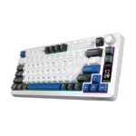 Tastatura gaming RAMPAGE QUELL PRO screen White Hot Swap 2.4g Bt Wireless RGB Gasket Oil Switch English Layout PBT KeyCaps Mechanical KLA, 42257 - Image 3