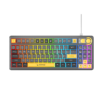Tastatura gaming RAMPAGE Cyclone Gray/Black/Yellow USB RGB illuminated Us Layout English Compact Membrane, 41693