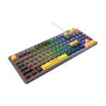 Tastatura gaming RAMPAGE Cyclone Gray/Black/Yellow USB RGB illuminated Us Layout English Compact Membrane, 41693 - Image 2