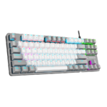 Tastatura gaming RAMPAGE SNUG K14 White/Gray Red Switch Mechanical Gaming Keyboard ENGLISH Layout English Rainbow TKL, 41852