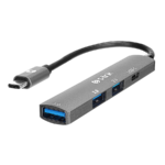USB HUB S-link SWV-USBC023 4 in 1 Gray Metal TypeC to 2*USB2.0 USB 3.0, PD Type C Adapter, 39871
